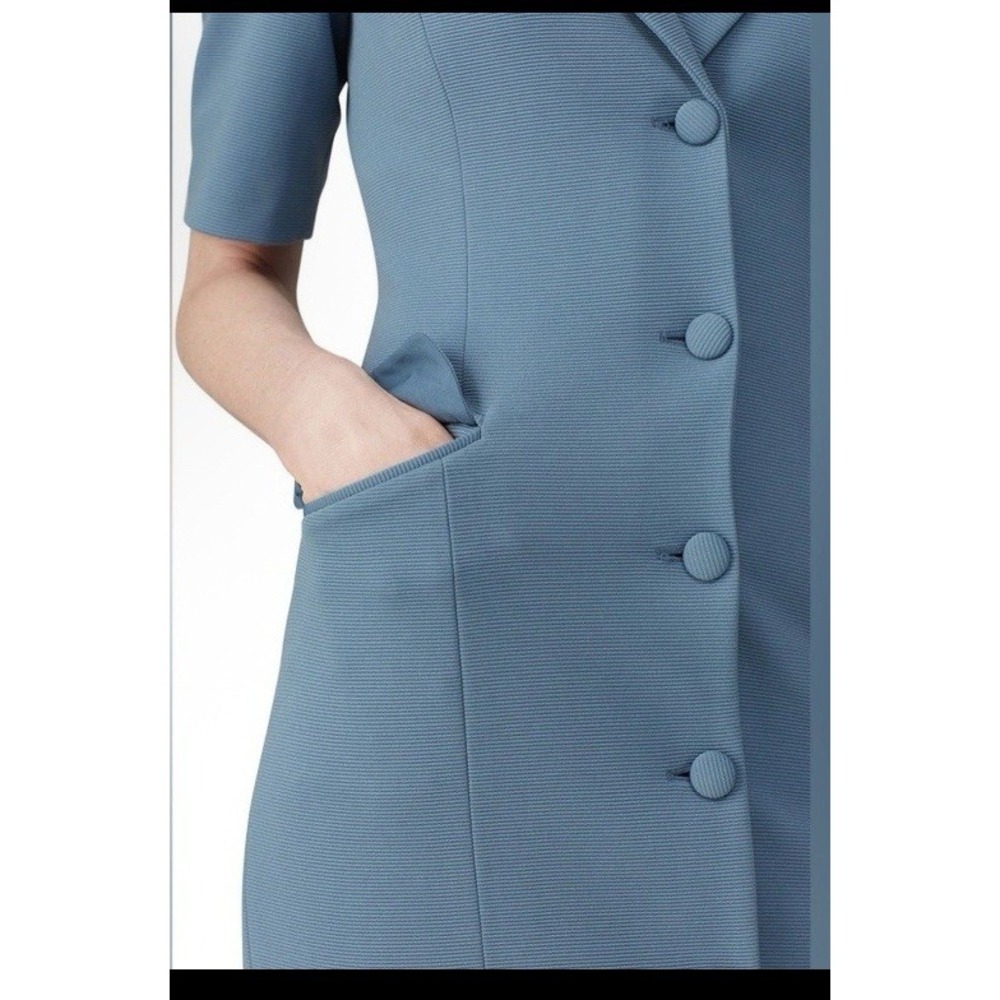 Badgley Mischka‎ Blue Blazer Dress. Size 8 - Picture 4 of 8